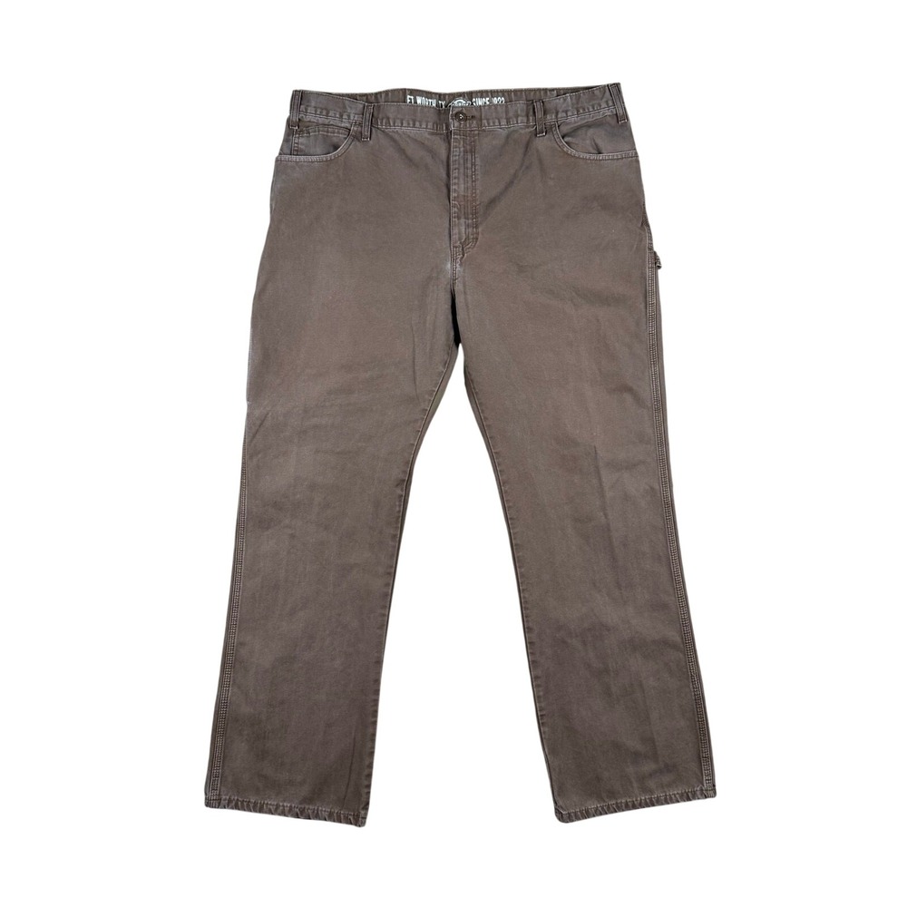 Dickies Carpenter Pants Men's W40 L31 Brown Utility Canvas‎ Workwear Relaxed Fit